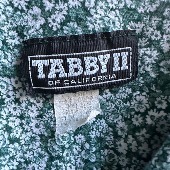 Tabby II Women 18 W Green Floral Prairie Midi Dress Cottagecore Modest Vintage - Picture 5 of 7